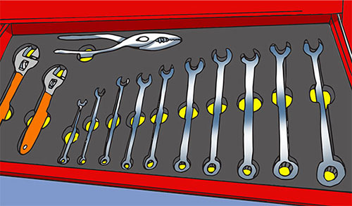 Tool Organization with tool foam