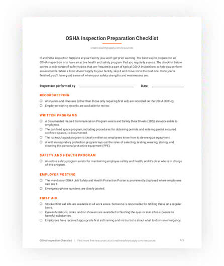 OSHA Inspection Checklist