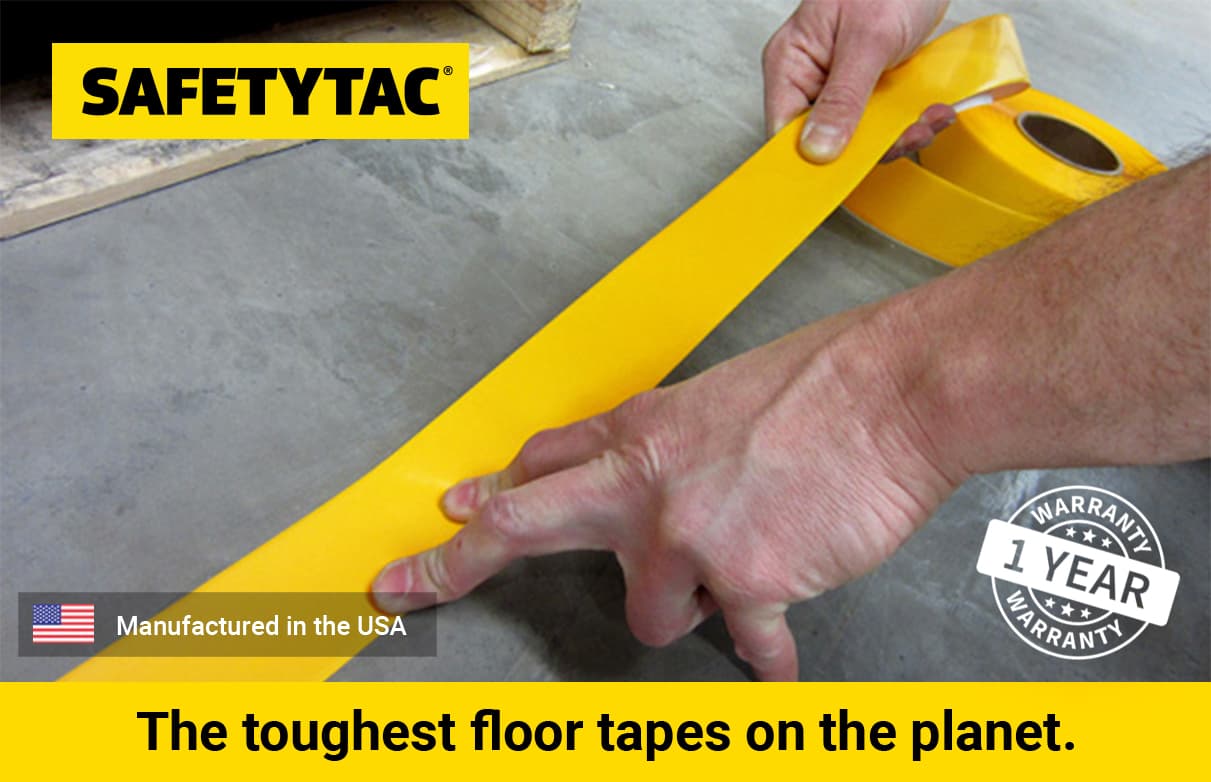 SafetyTac Floor Marking Tape - The toughest floor tapes on the planet. Manufactured in the USA.