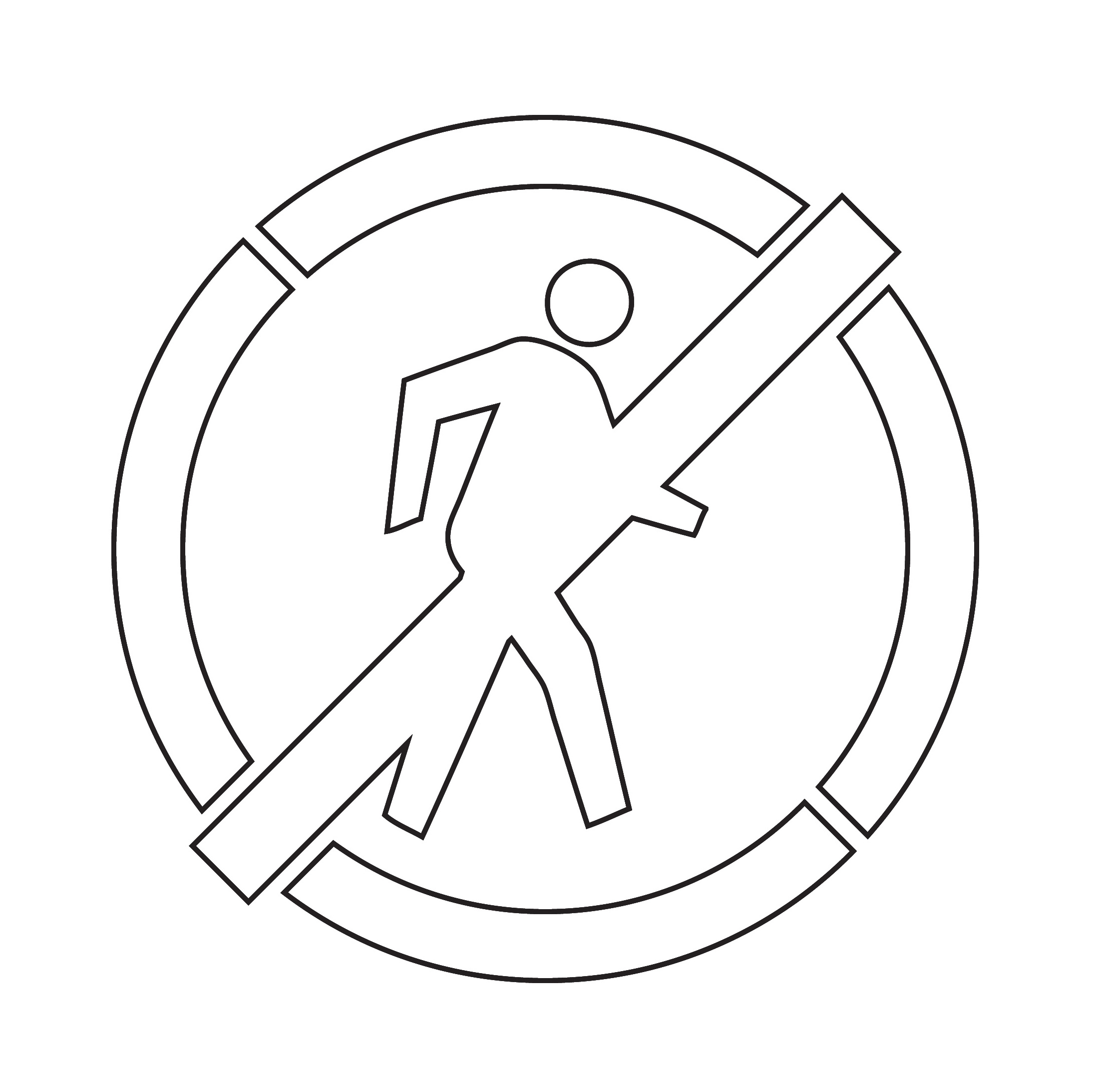 No Pedestrians Symbol - Stencil | Creative Safety Supply